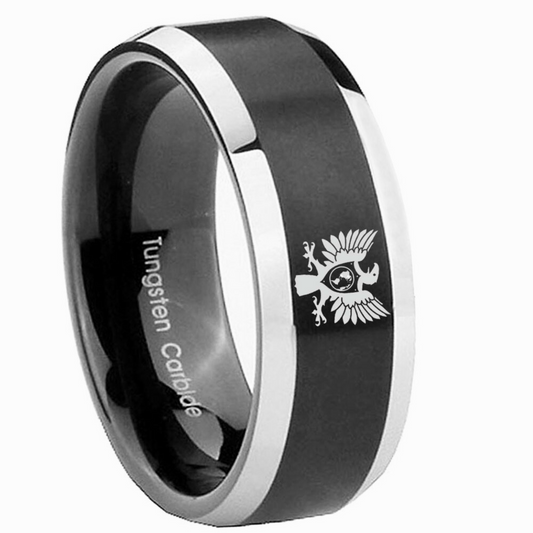 Eagle - Silver/Black Tungsten Carbide Ring