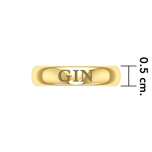 Men's GIN Band Ring (Gold Plate)